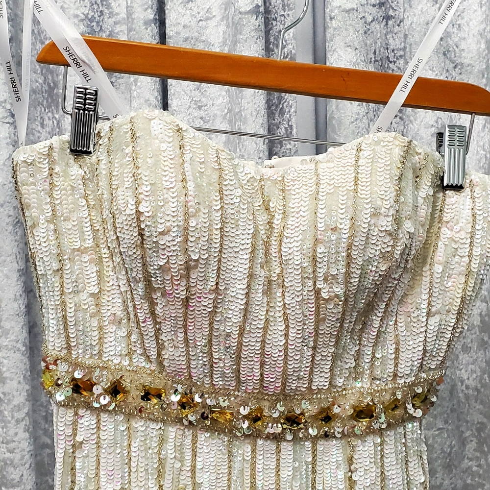 White sequin dress